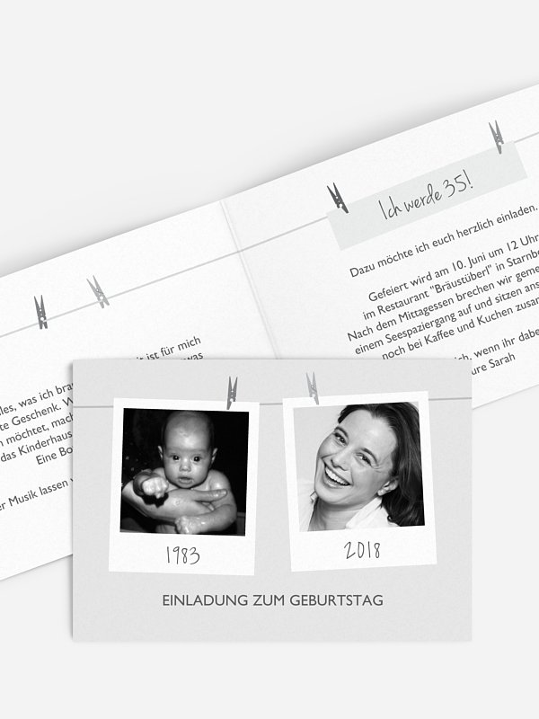 Geburtstagseinladung Fotoleine