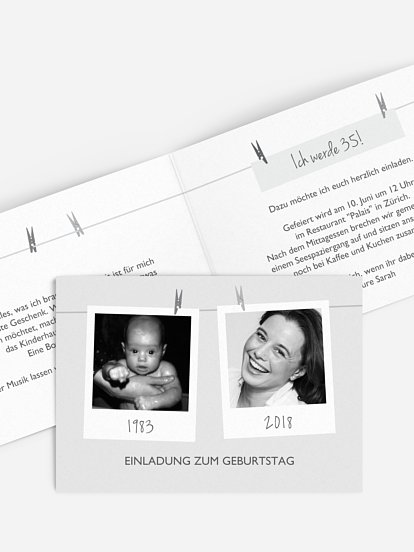 Geburtstagseinladung Fotoleine