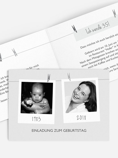 Geburtstagseinladung Fotoleine