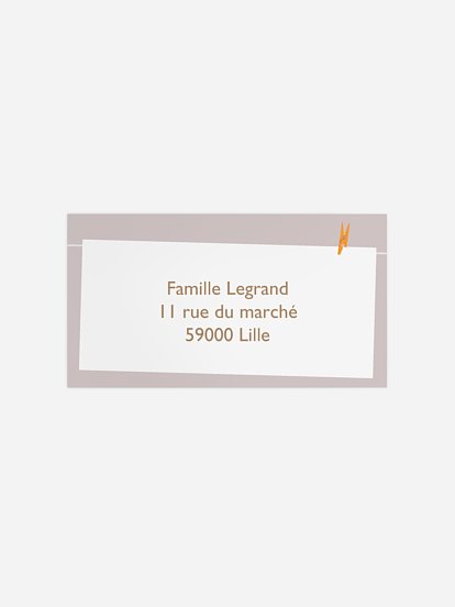 Étiquette destinataire naissance Polaroid en fête