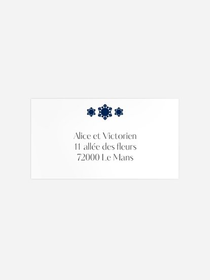 Étiquette destinataire voeux Photo en flocon