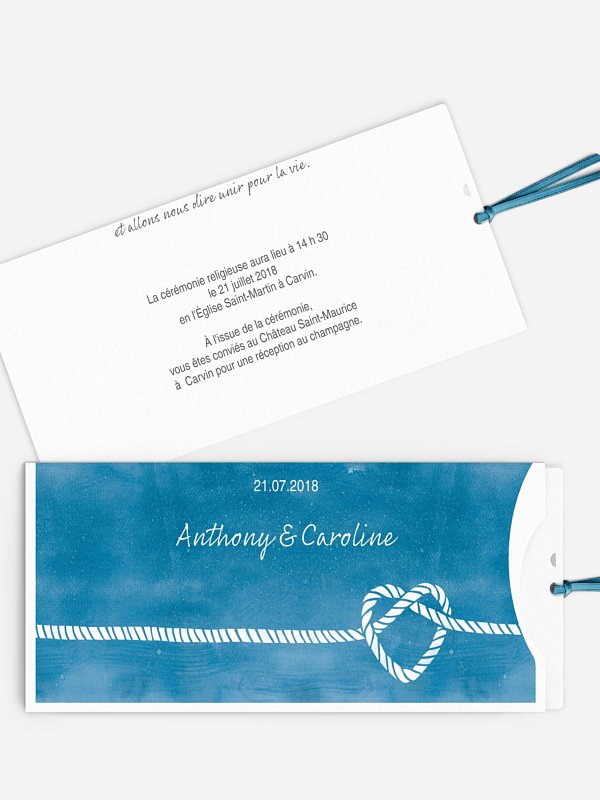 Faire-part mariage Coeur marin