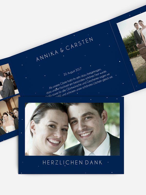 Dankeskarte Hochzeit Sparkle