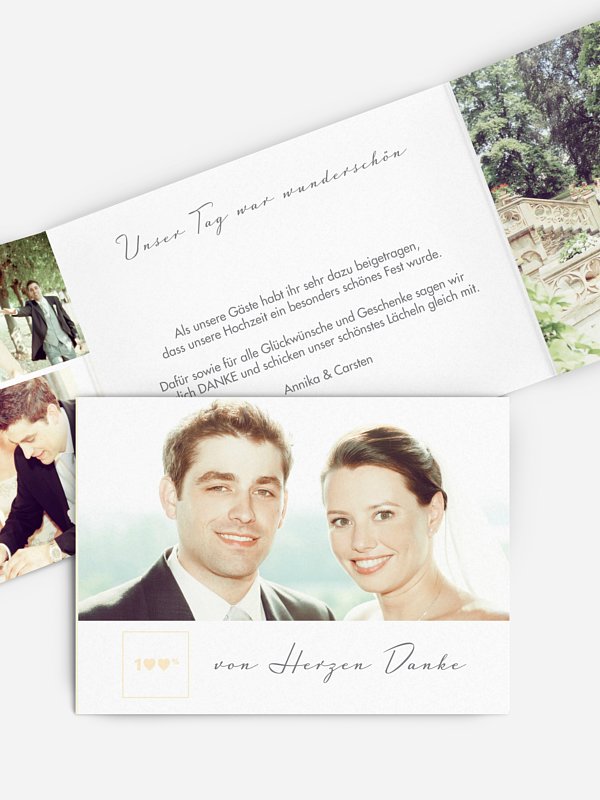 Dankeskarte Hochzeit 100%