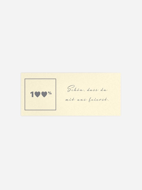 Geschenkaufkleber Hochzeit 100%