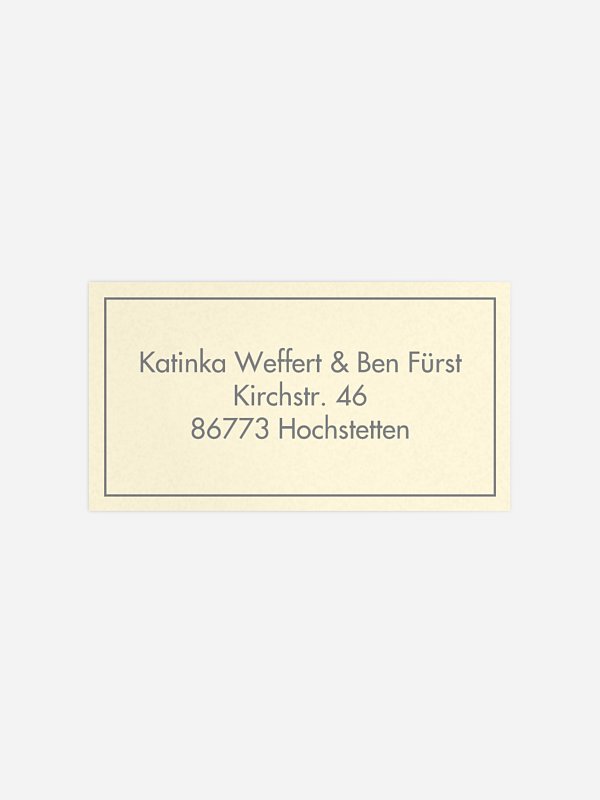 Empfängeraufkleber Hochzeit 100%