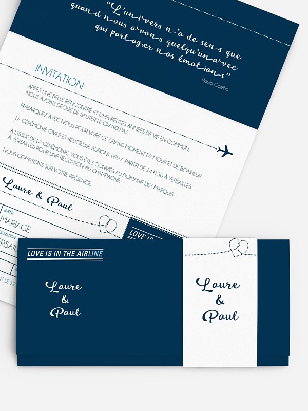 Faire-part de mariage Love Is In The Air