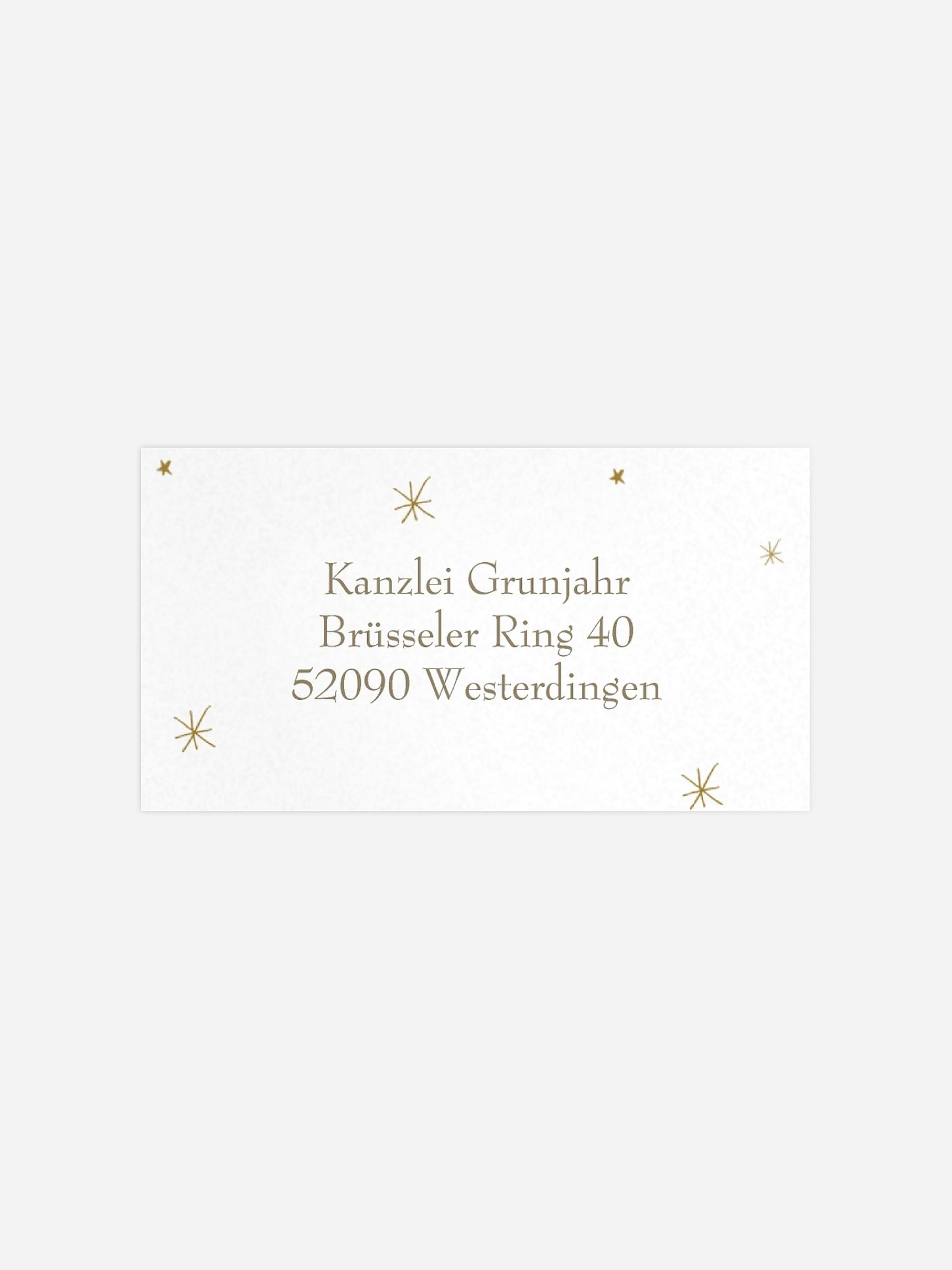 Empfängeraufkleber geschäftl. Weihnachten Sternenzauber