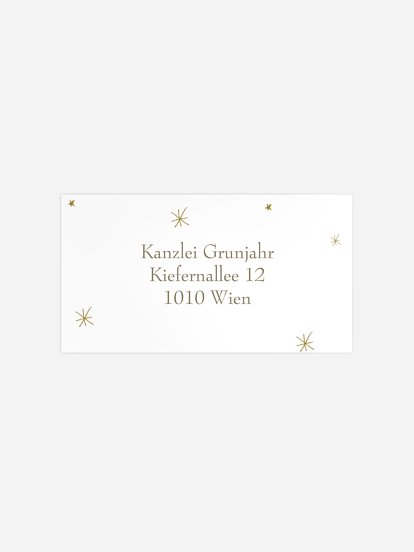 Empfängeraufkleber geschäftl. Weihnachten Sternenzauber