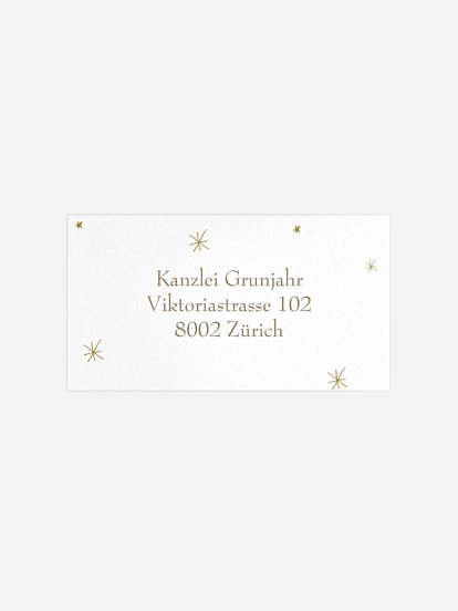 Empfängeraufkleber geschäftl. Weihnachten Sternenzauber