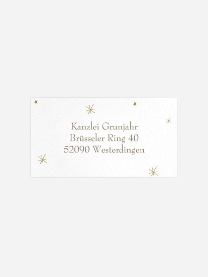 Empfängeraufkleber geschäftl. Weihnachten Sternenzauber