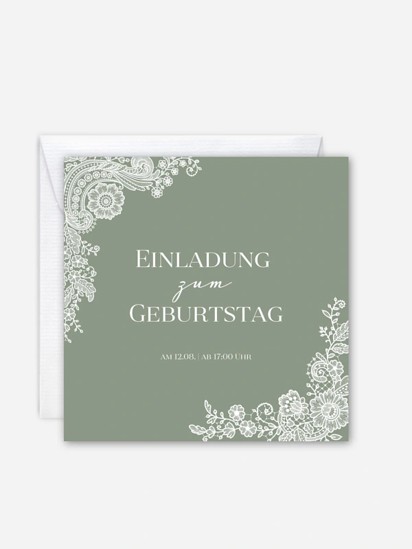 Einladung 60. Geburtstag Vintage Lace