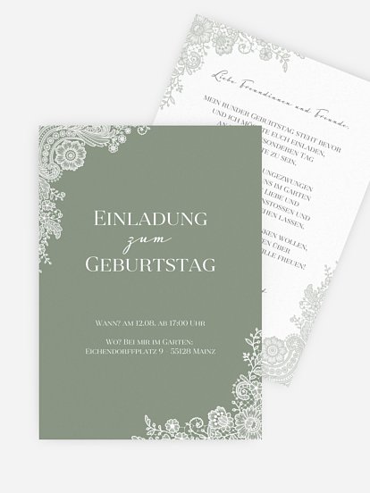 Einladung 60. Geburtstag Vintage Lace