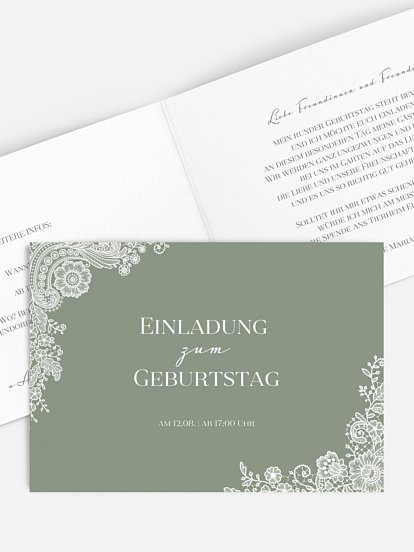 Einladung 60. Geburtstag Vintage Lace