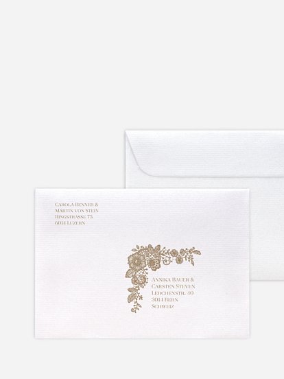 Bedruckter Briefumschlag Hochzeit Vintage Lace