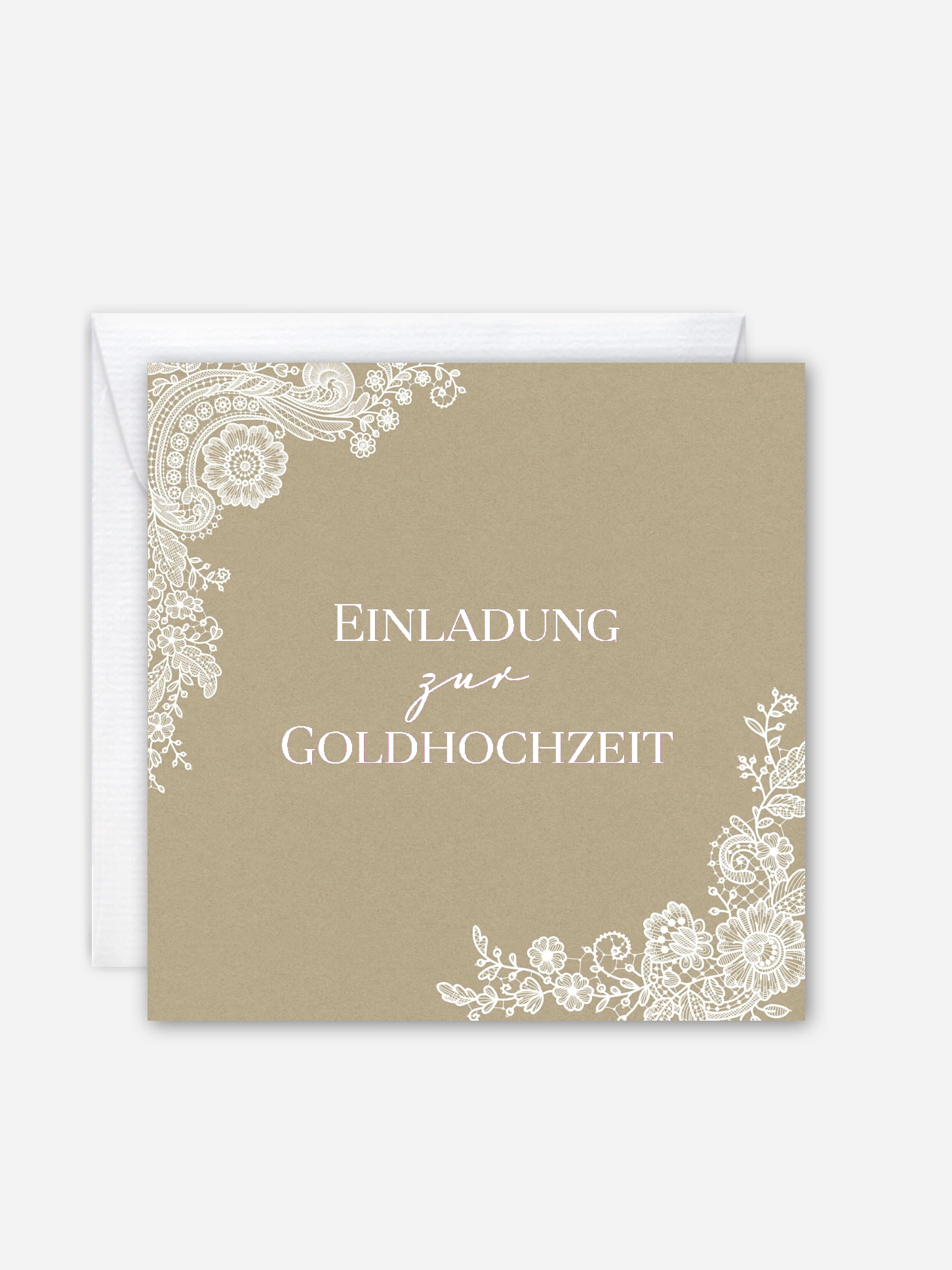 Einladung zur Goldenen Hochzeit Vintage Lace