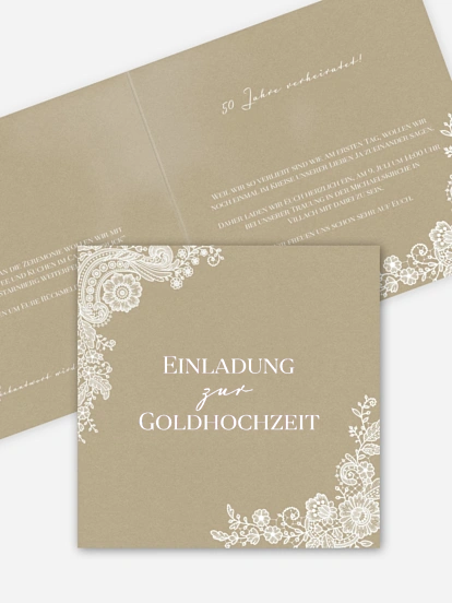 Einladung zur Goldenen Hochzeit Vintage Lace