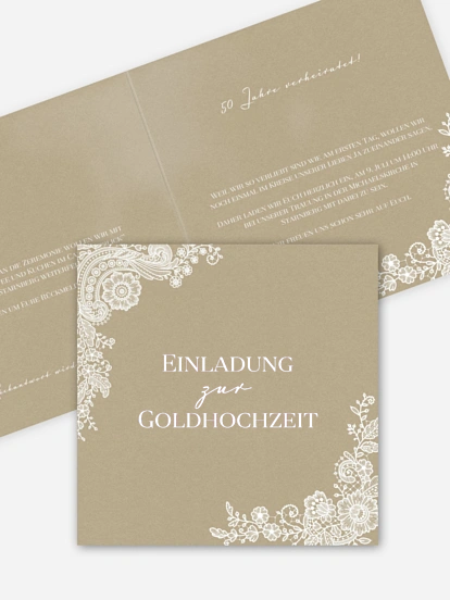 Einladung zur Goldenen Hochzeit Vintage Lace