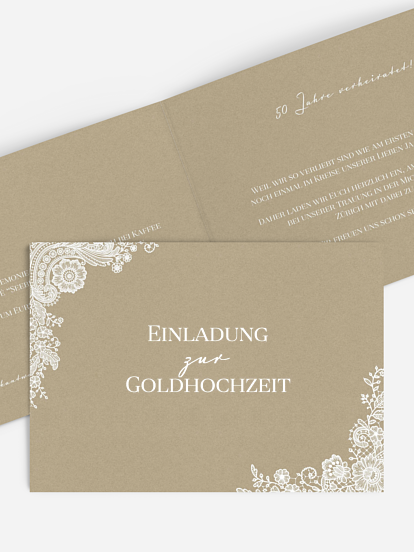 Einladung zur Goldenen Hochzeit Vintage Lace