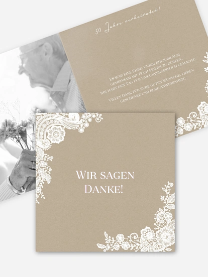 Danksagung zur Goldenen Hochzeit Vintage Lace
