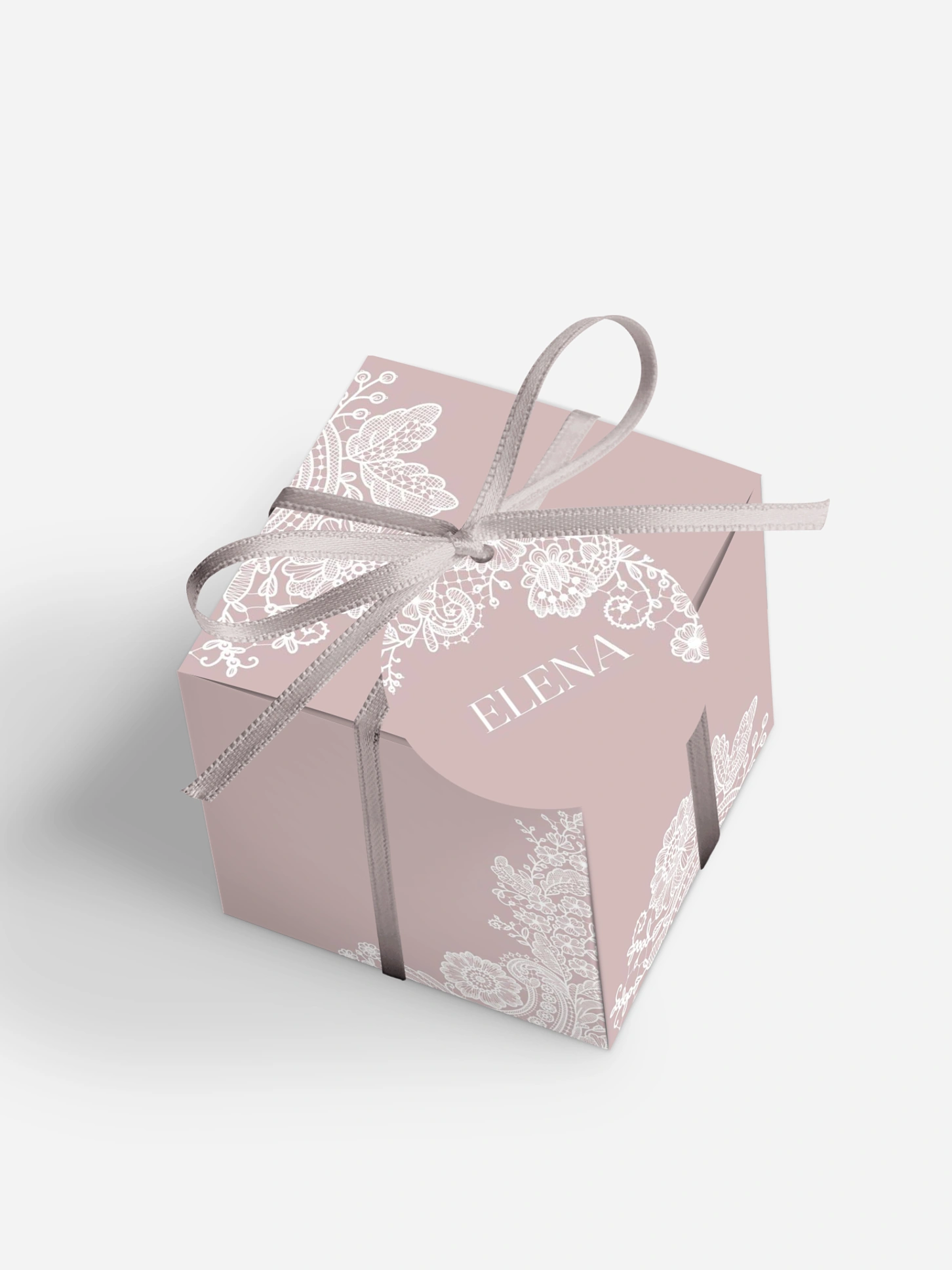 Gastgeschenkbox personalisiert Vintage Lace