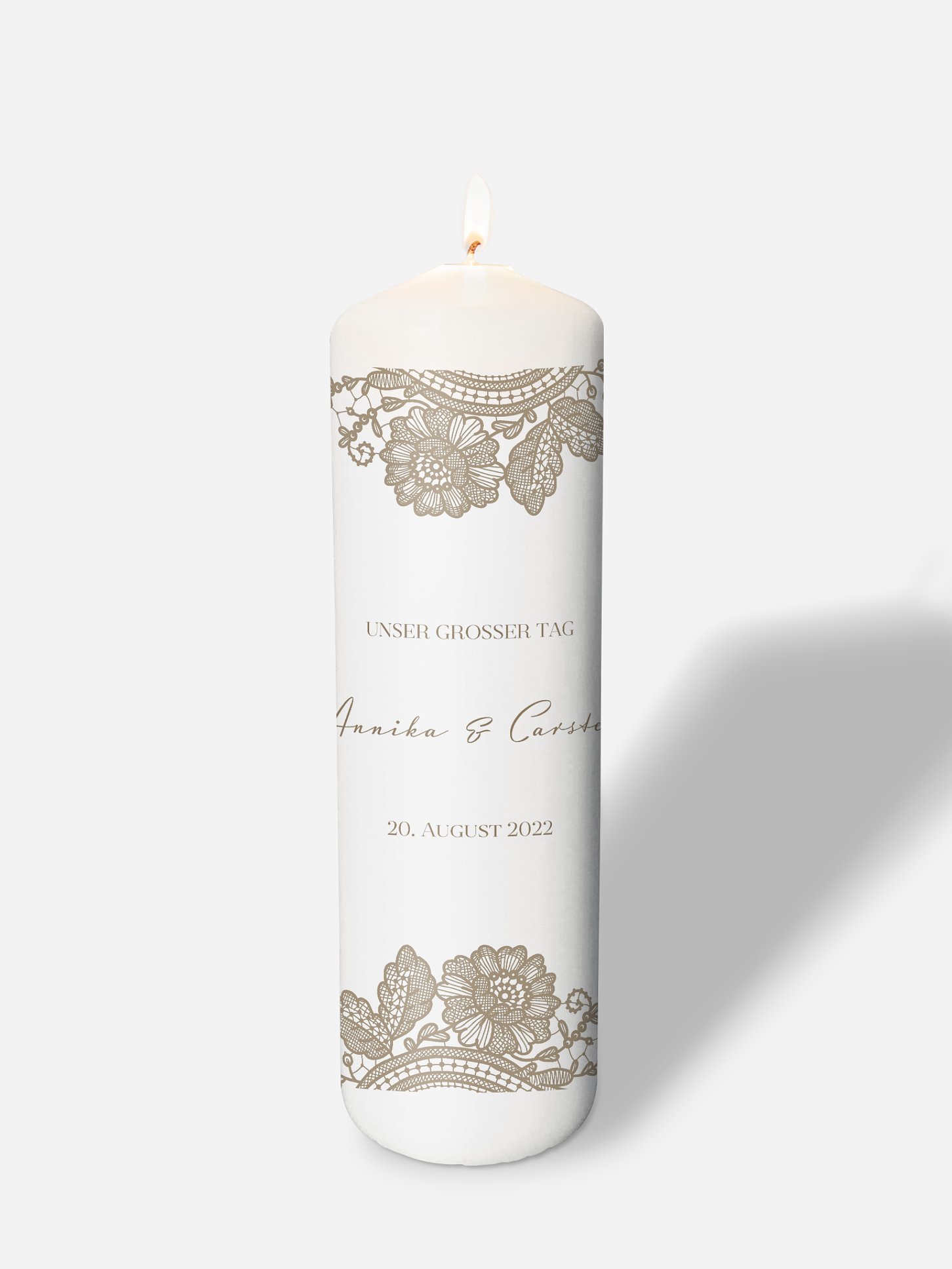 Hochzeitskerze Vintage Lace