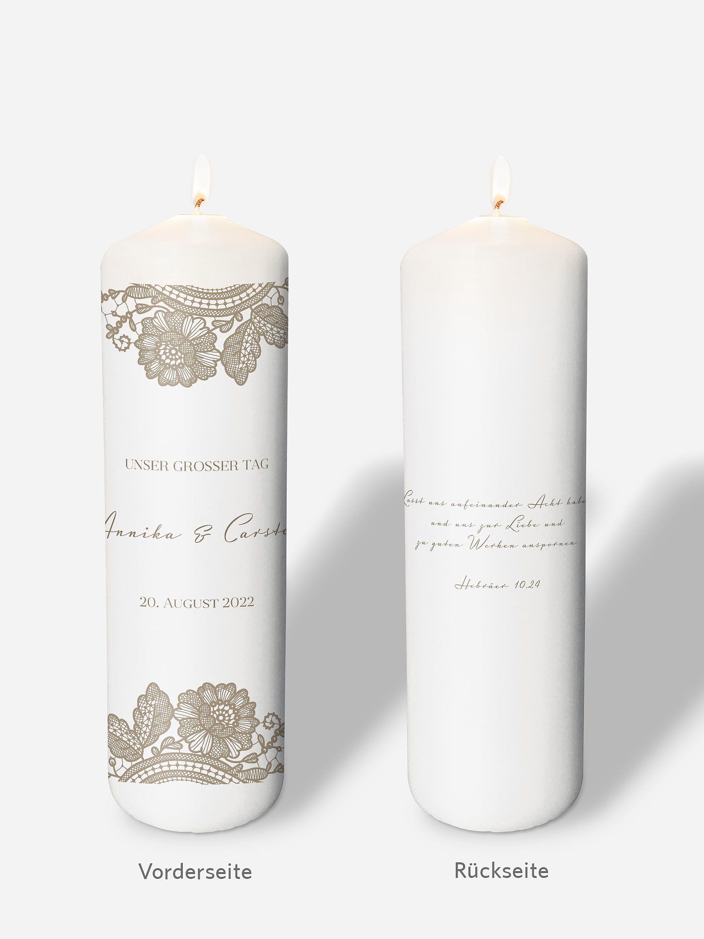 Hochzeitskerze Vintage Lace
