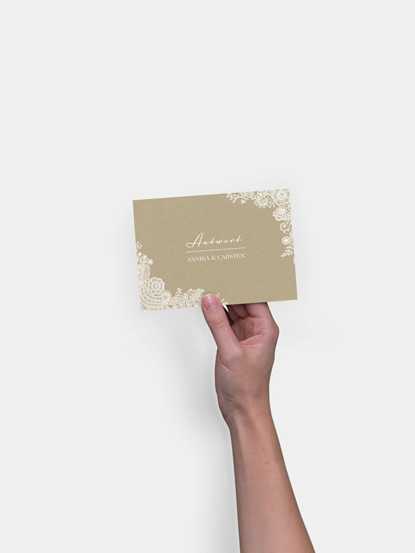 Antwortkarte Hochzeit Vintage Lace