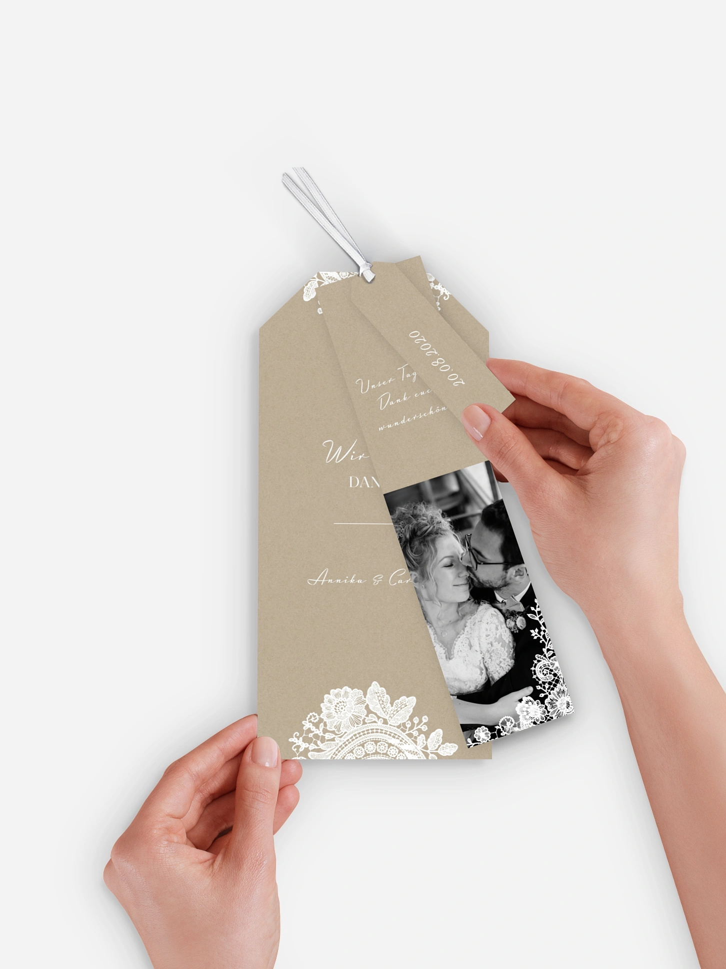 Dankeskarte Hochzeit Vintage Lace