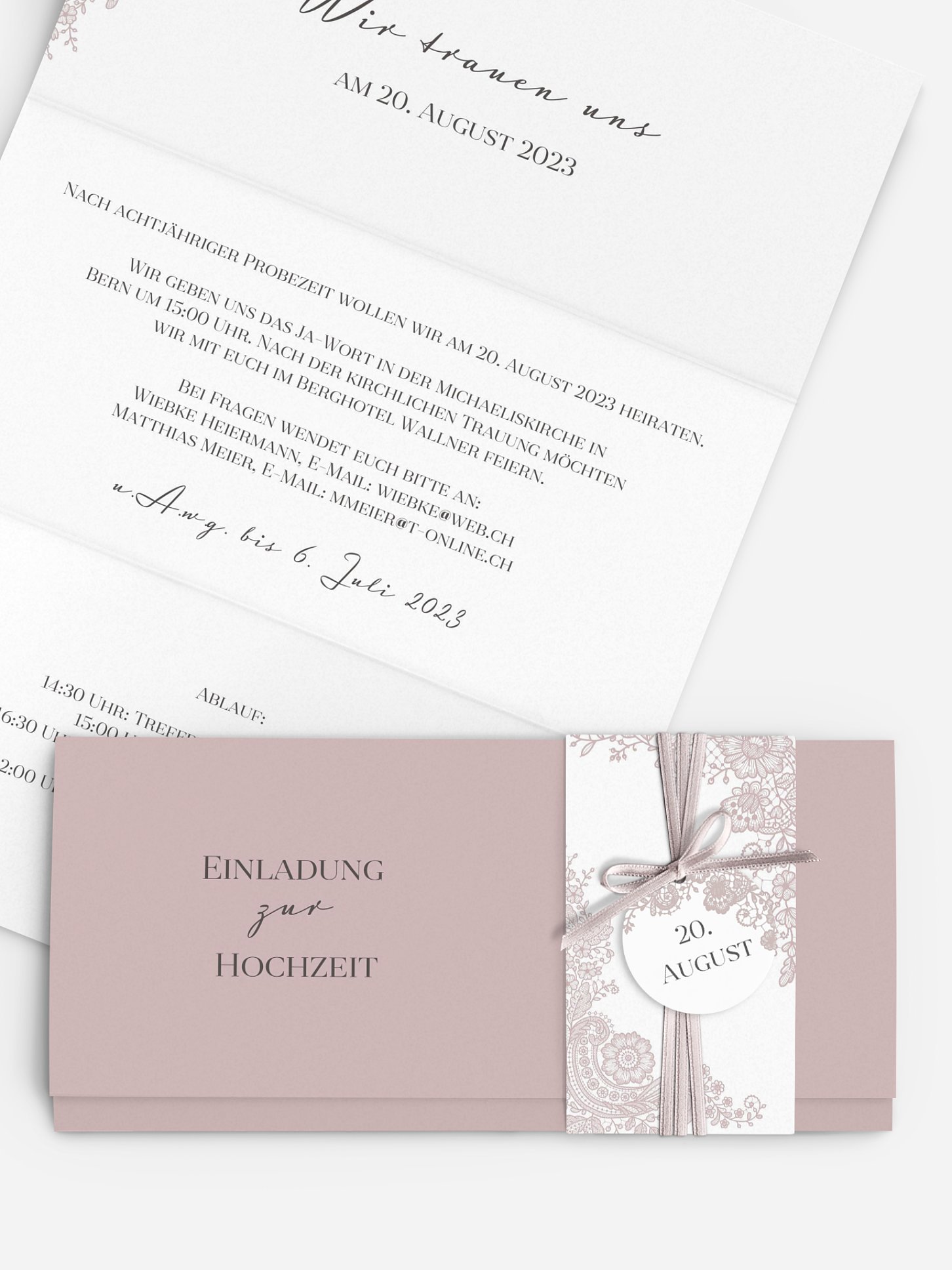 Hochzeitseinladung Vintage Lace
