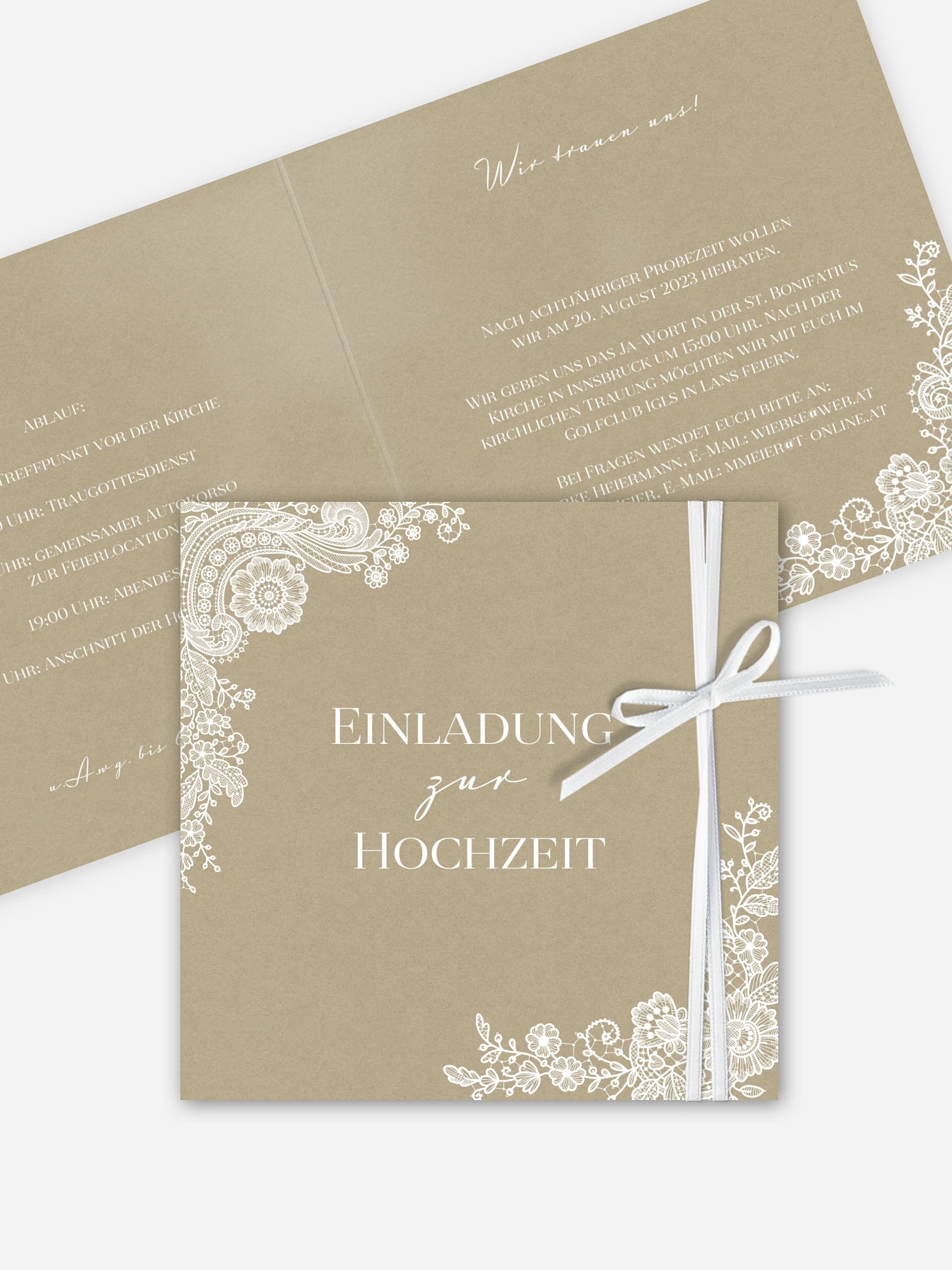 Hochzeitseinladung Vintage Lace