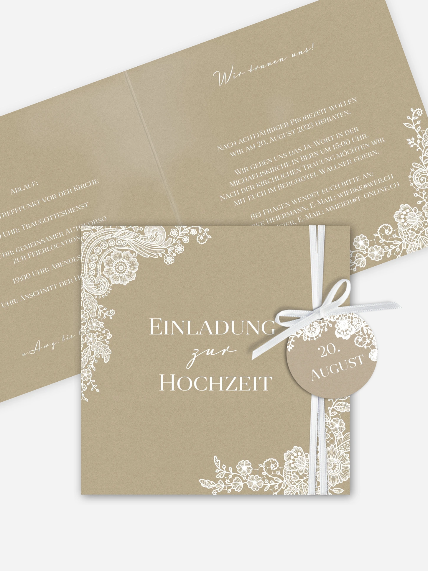 Hochzeitseinladung Vintage Lace
