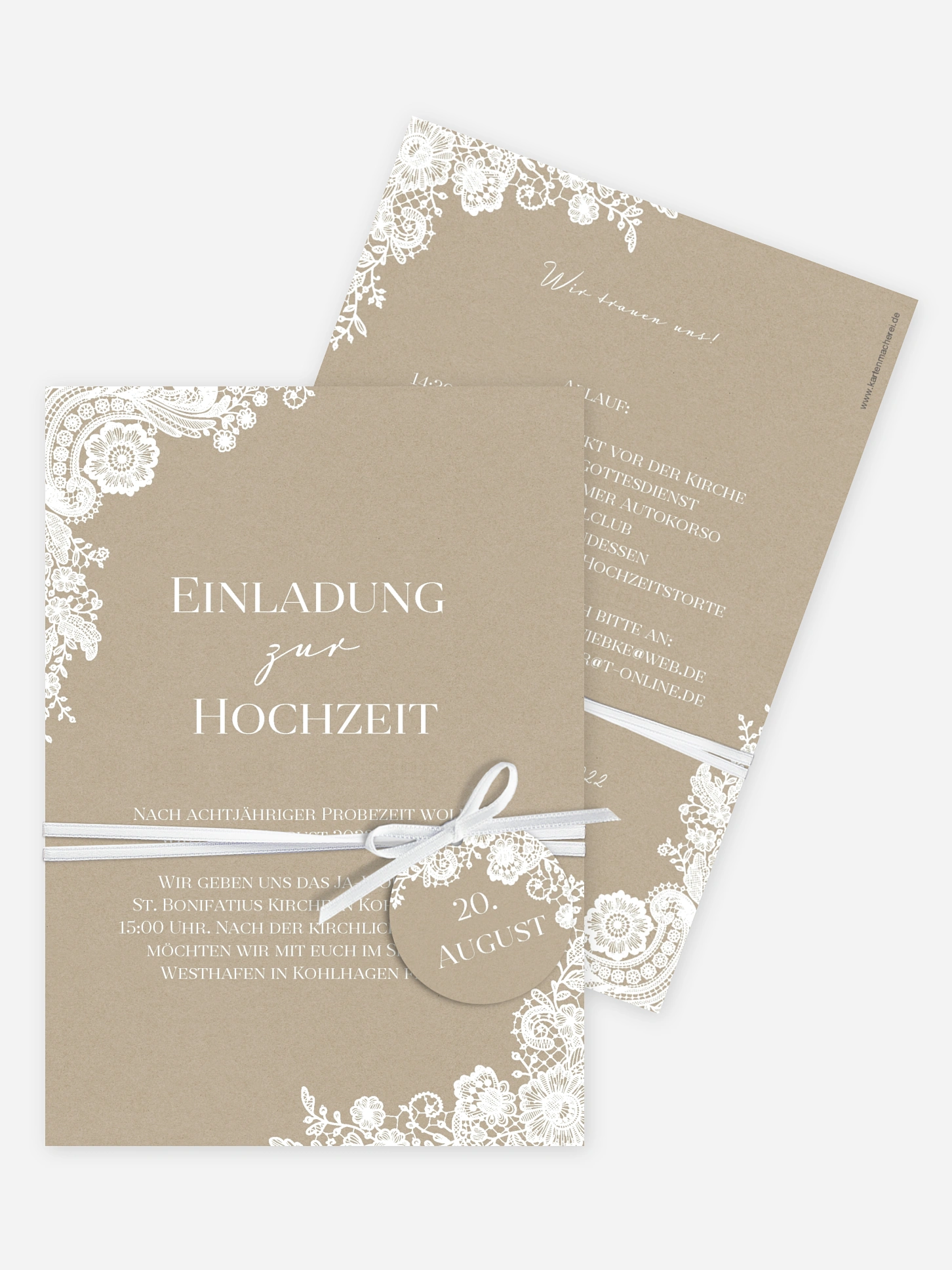 Hochzeitseinladung Vintage Lace