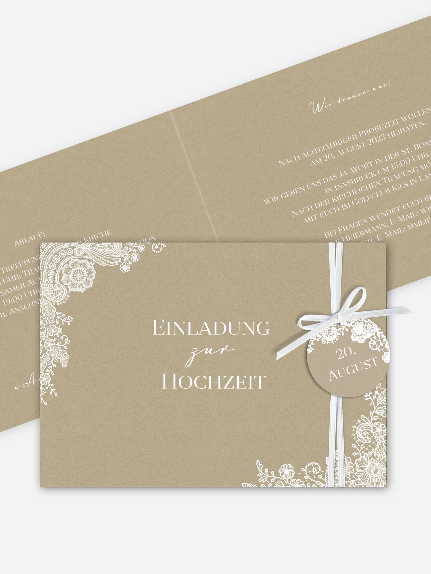 Hochzeitseinladung Vintage Lace