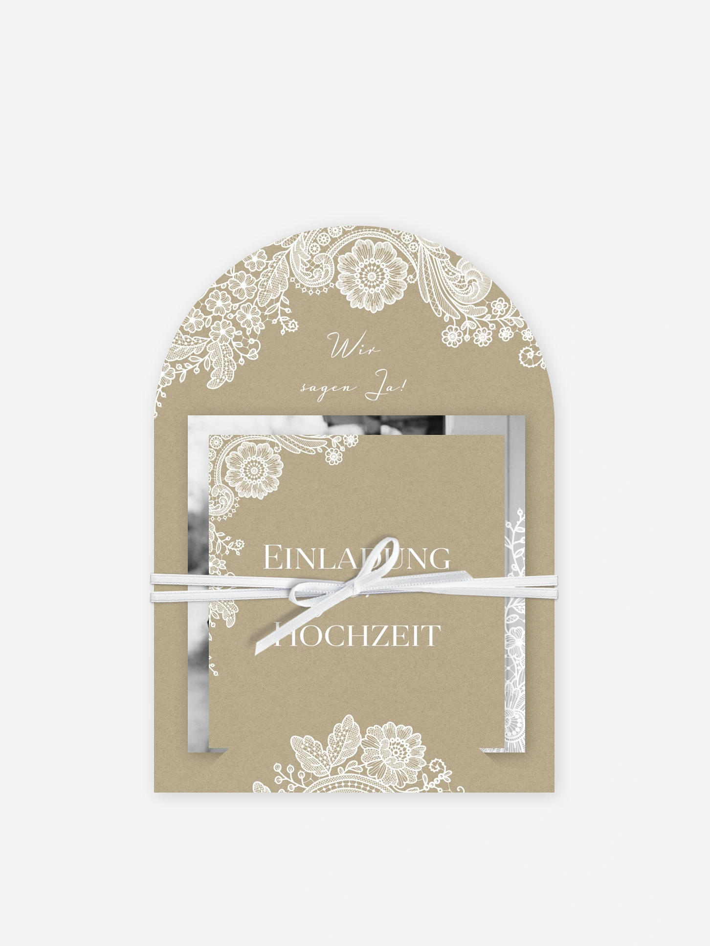 Hochzeitseinladung Vintage Lace