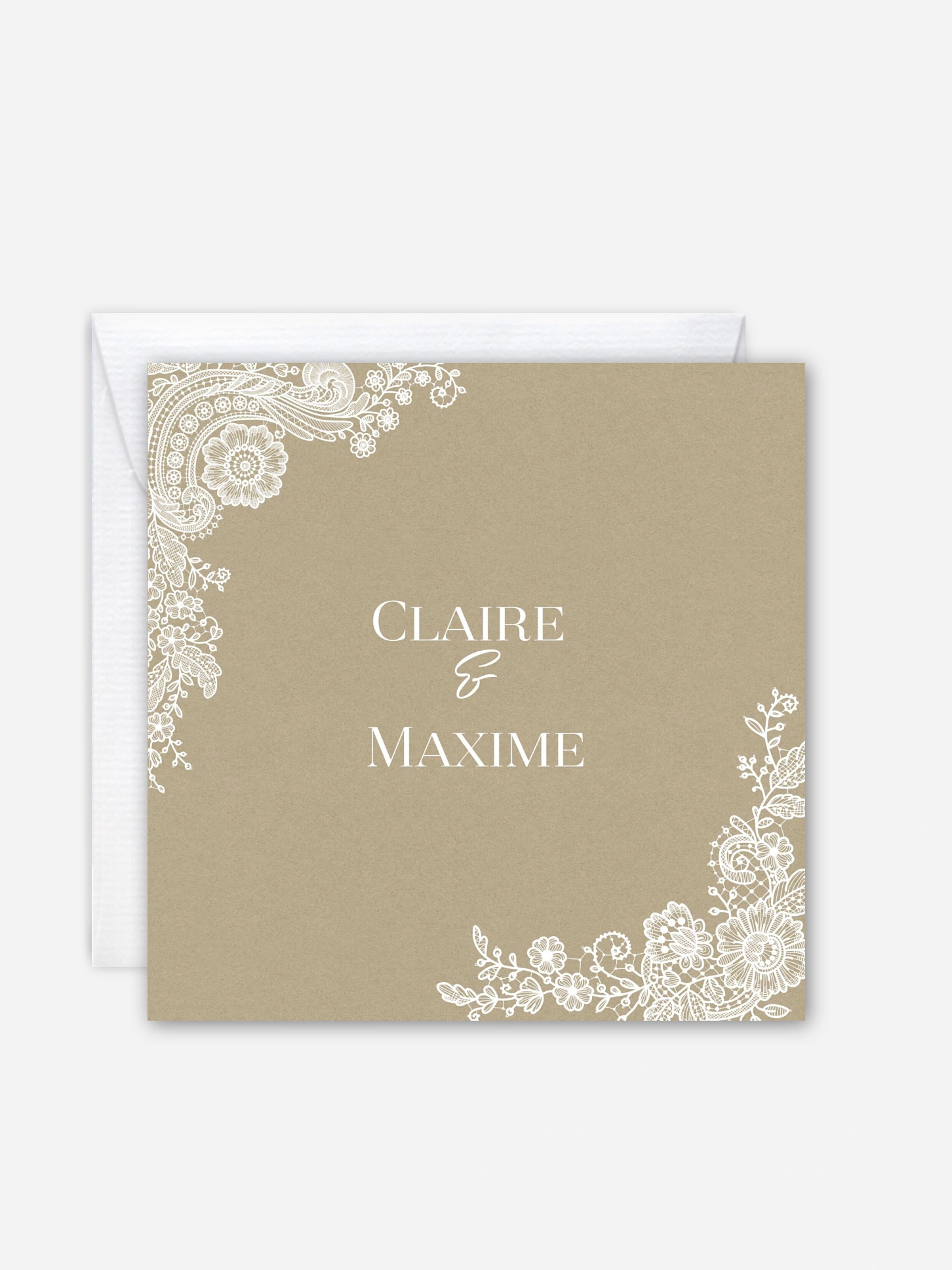 Faire-part mariage Dentelle vintage