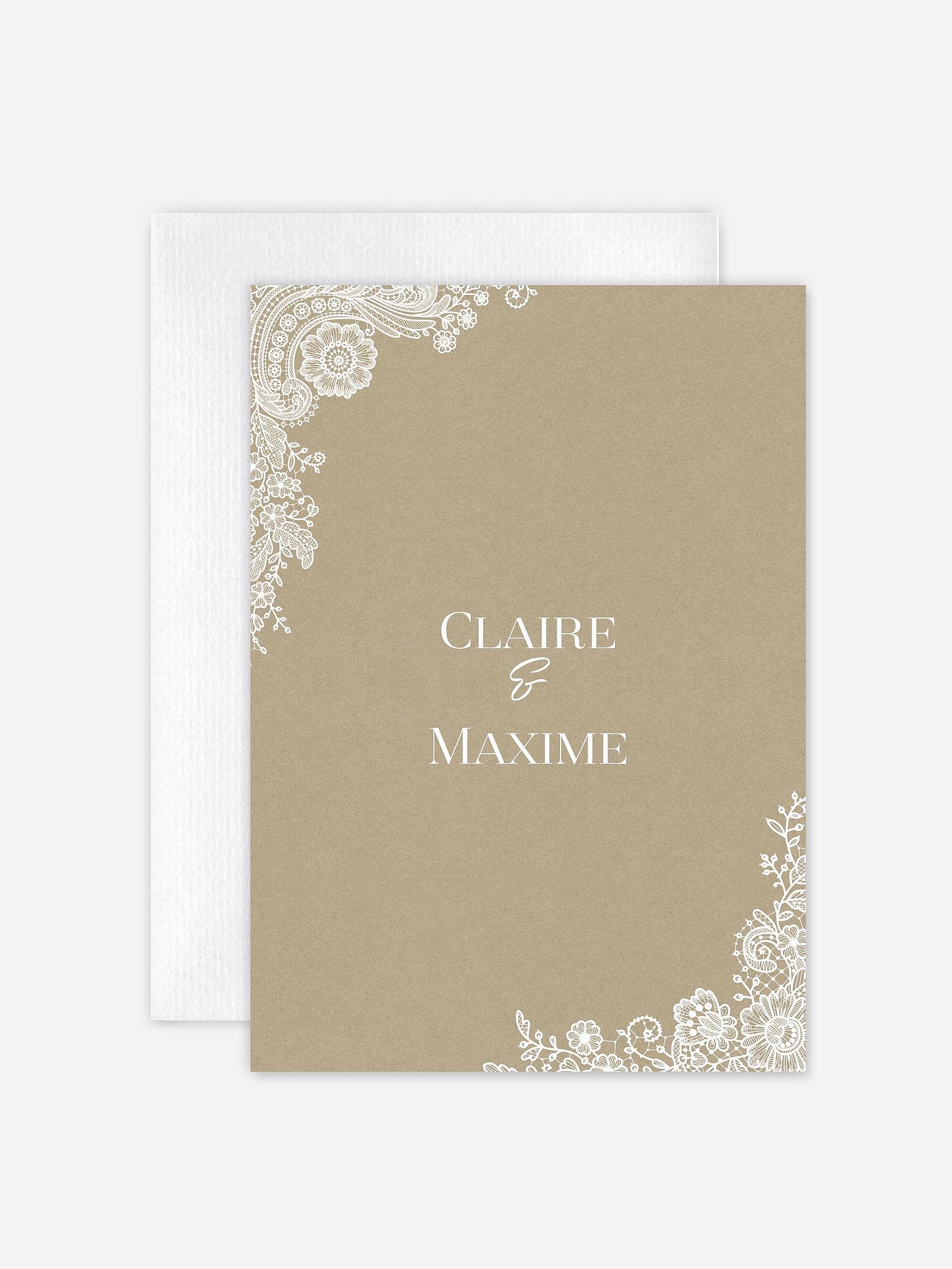Faire-part mariage Dentelle vintage