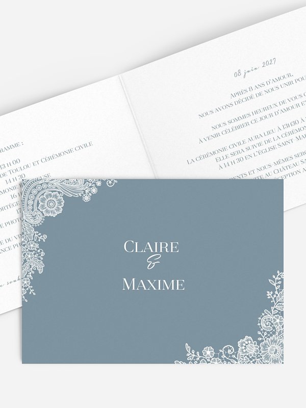 Faire-part mariage Dentelle vintage