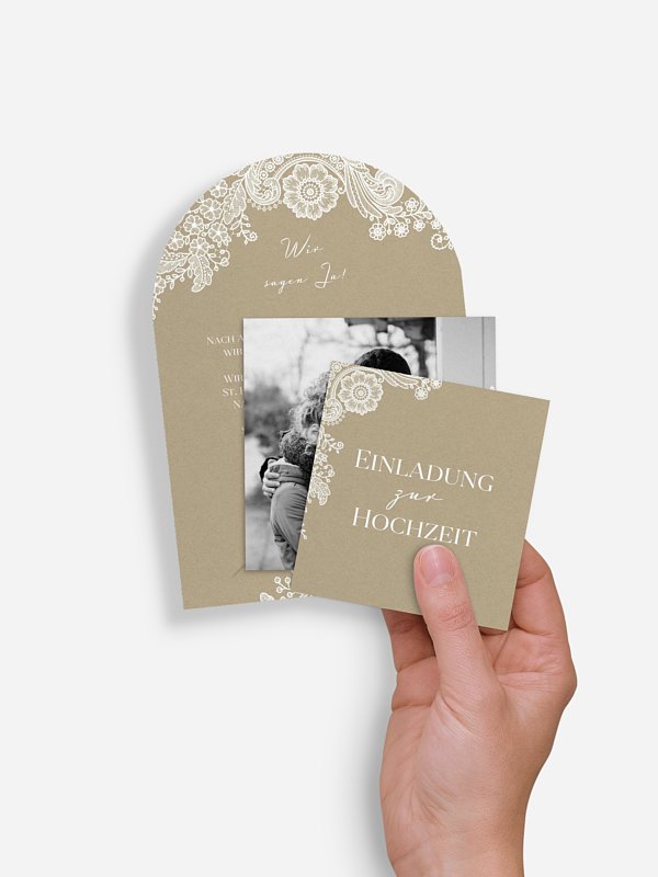 Hochzeitseinladung Vintage Lace