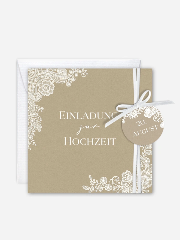 Hochzeitseinladung Vintage Lace
