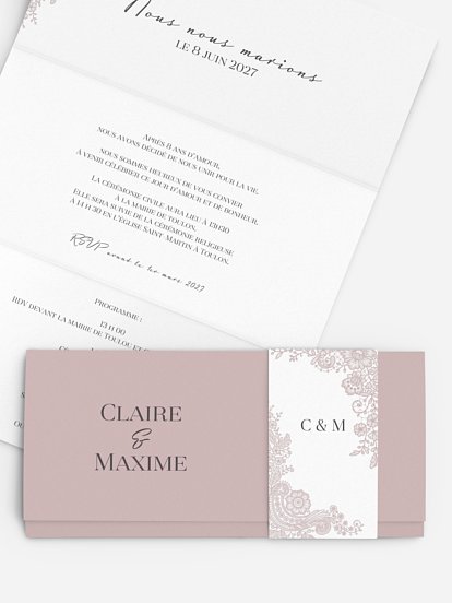 Faire-part mariage Dentelle vintage
