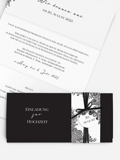 Hochzeitseinladung Vintage Lace