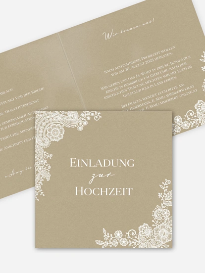 Hochzeitseinladung Vintage Lace