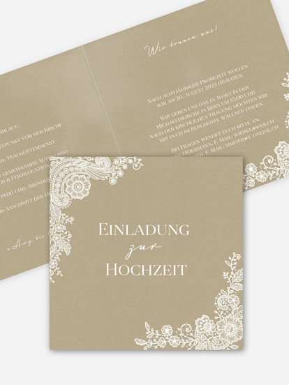 Hochzeitseinladung Vintage Lace