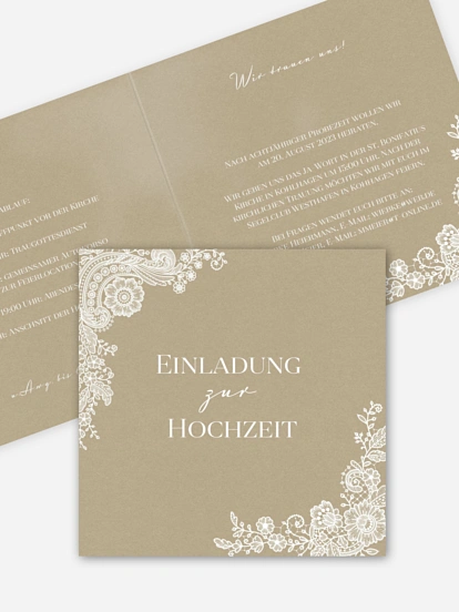 Hochzeitseinladung Vintage Lace