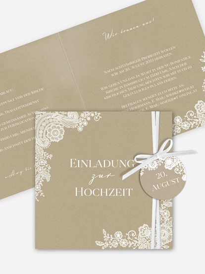 Hochzeitseinladung Vintage Lace