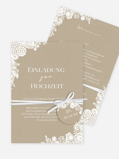 Hochzeitseinladung Vintage Lace