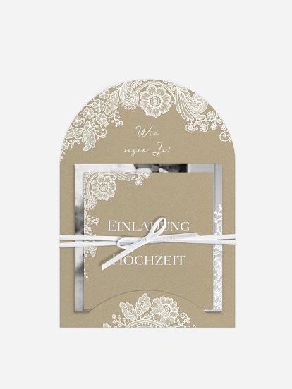 Hochzeitseinladung Vintage Lace