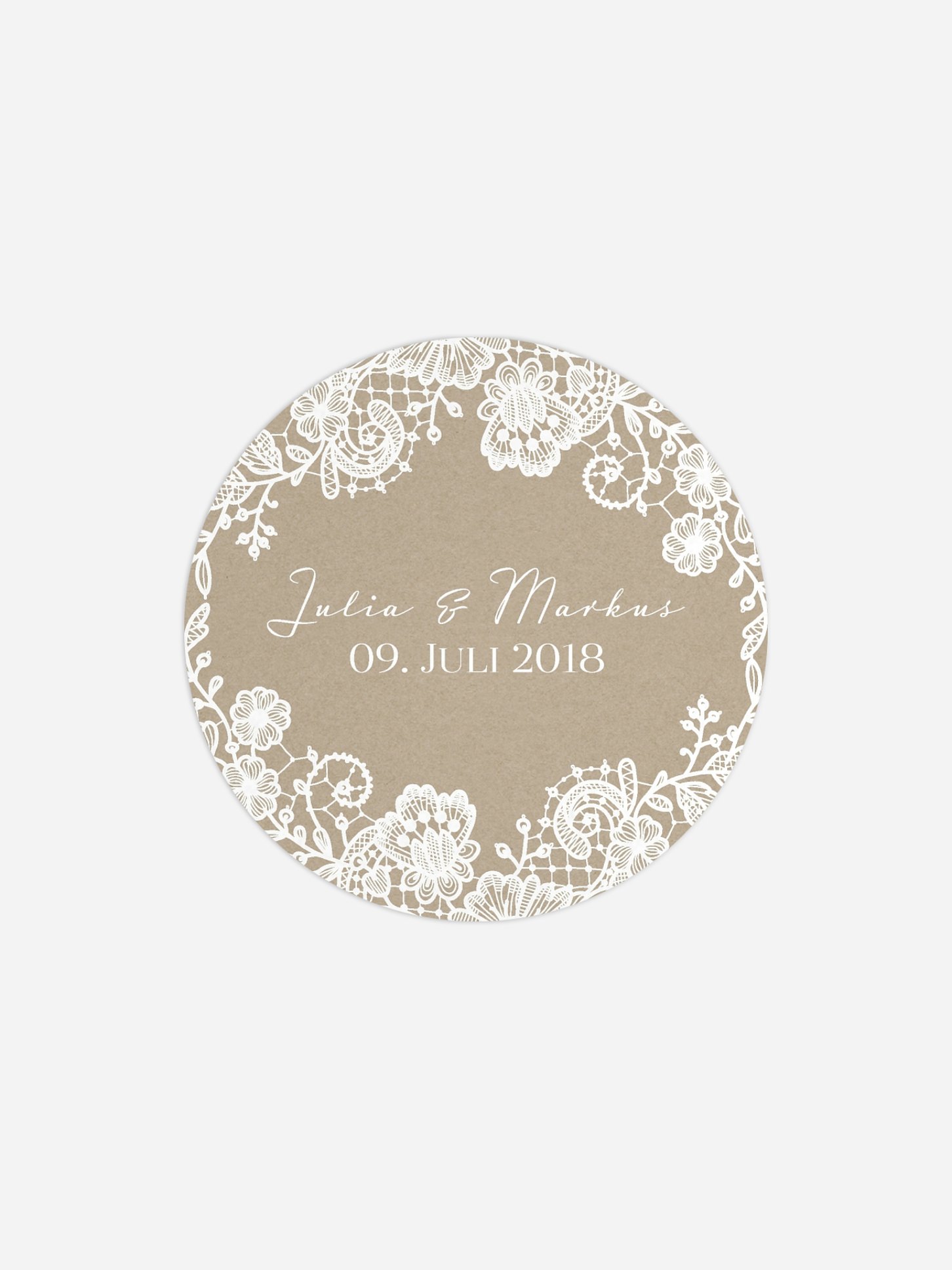 Geschenkaufkleber Hochzeit Vintage Lace