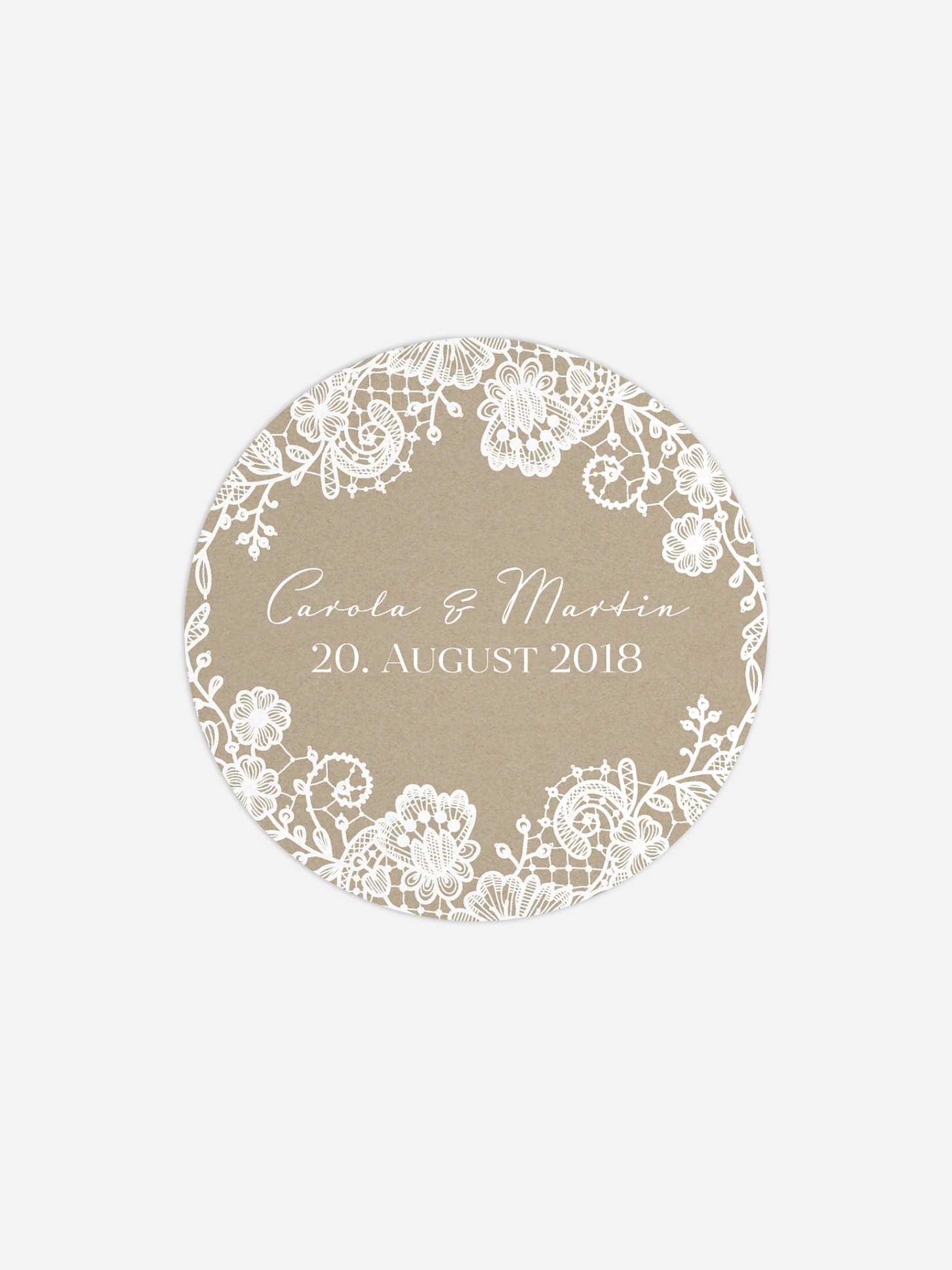 Geschenkaufkleber Hochzeit Vintage Lace